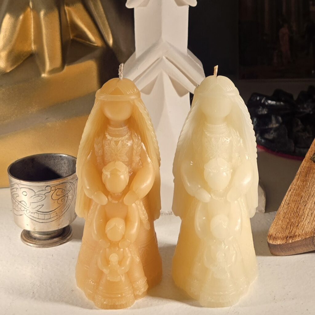 Slavic mother protection ritual candle made from 100% pure beeswax